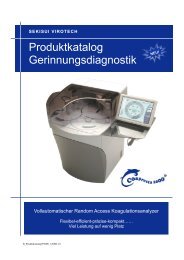 Produktkatalog Gerinnungsdiagnostik - Sekisui Virotech GmbH