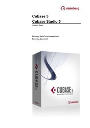 Cubase 5 / Cubase Studio 5 Product Guide