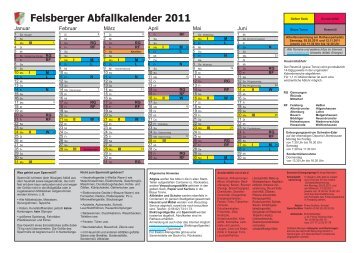 Felsberger Abfallkalender 2011 - Stadt Felsberg