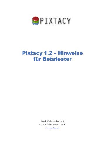 Pixtacy - Installation und erste Schritte