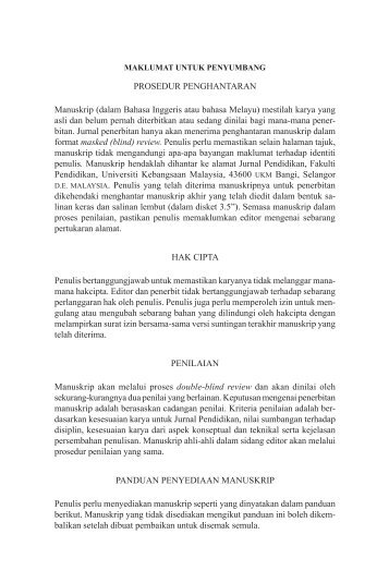 PROSEDUR PENGHANTARAN Manuskrip (dalam Bahasa ... - UKM