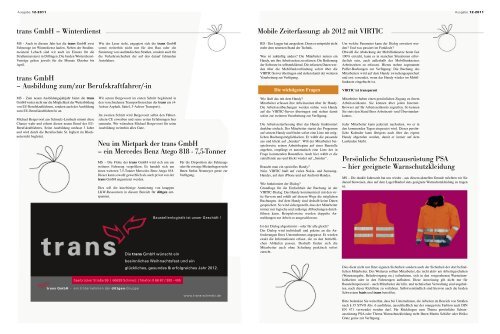 Ausgabe 12.2011 - dittgen Bauunternehmen GmbH