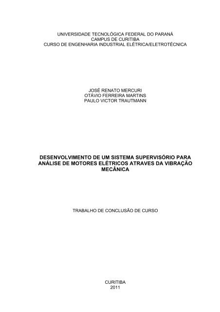 desenvolvimento de um sistema supervisório para - ROCA - UTFPR