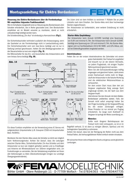 Kompakt-Bordanlasser - FEMA Modelltechnik