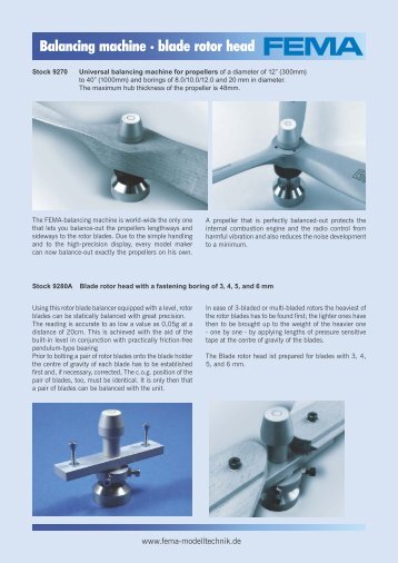 Balancing machine · blade rotor head - FEMA Modelltechnik