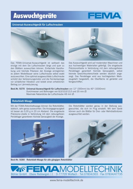 Auswuchtgeräte - FEMA Modelltechnik