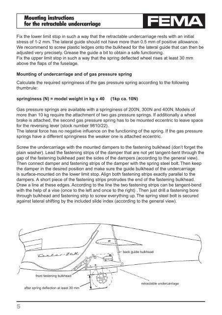 Mounting instructions for the retractable undercarriage - FEMA ...