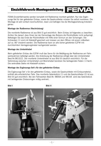 Einziehfahrwerk-Montageanleitung - FEMA Modelltechnik