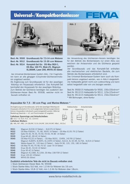 Universal-/Kompaktbordanlasser - FEMA Modelltechnik