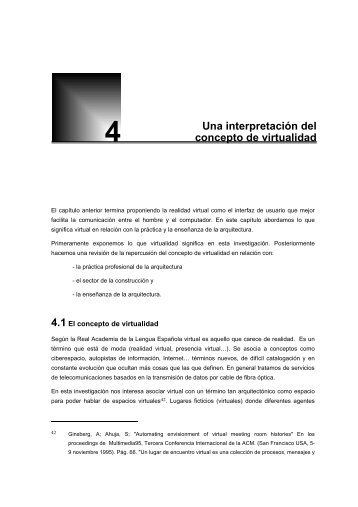 4. Una interpretación del concepto de virtualidad