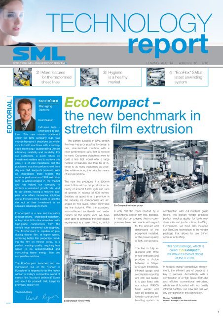 EcoCompact – the new benchmark in stretch film extrusion - SML