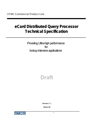 eCard Distributed Query Processor Technical ... - The Aggregate