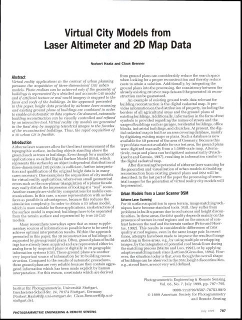 Virtual City Models from Laser Altimeter and 2D Map Data - asprs