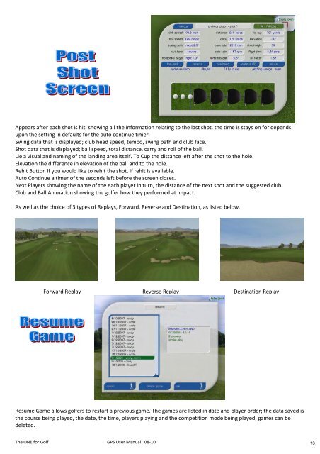 Manual for GPS Golf Simulator Program