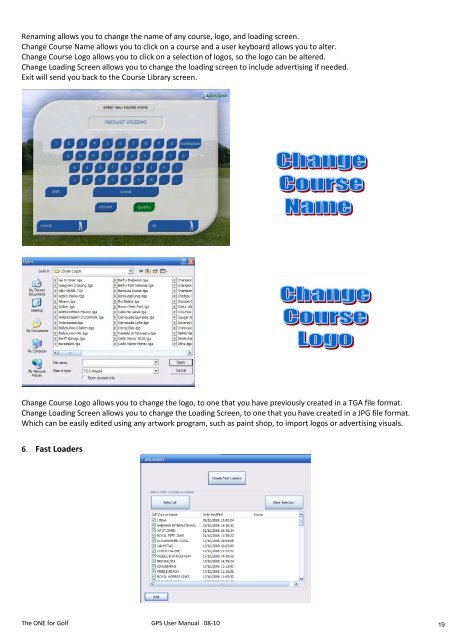 Manual for GPS Golf Simulator Program