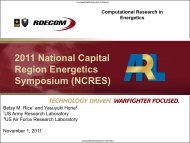 2011 National Capital Region Energetics Symposium (NCRES)