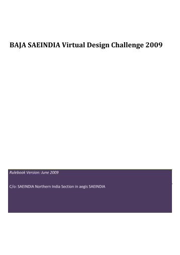BAJA SAEINDIA Virtual Design Challenge 2009