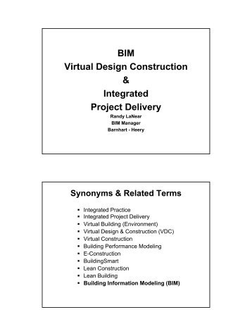 BIM Virtual Design Construction & Integrated Project Delivery