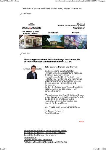 Newsletter - Engel & Voelkers