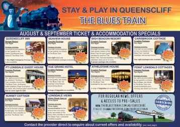 Ticket & Accommodation Packages - Specials - The Blues Train