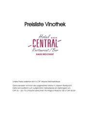 Preisliste Vinothek - Hotel Central Obersaxen