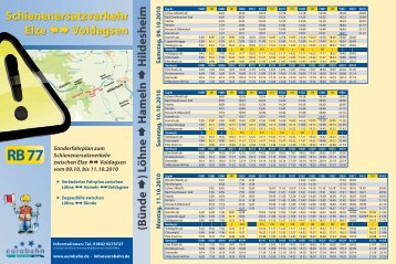 Schienenersatzverkehr Elze Voldagsen (Bünde ... - Eurobahn