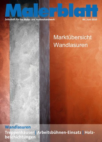 Marktübersicht Wandlasuren - Malerblatt