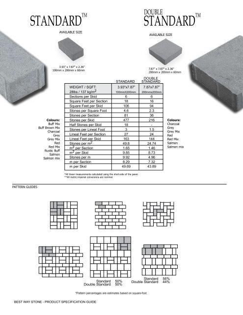 2012 PRODUCT SPECIFICATION GUIDE - Best Way Stone