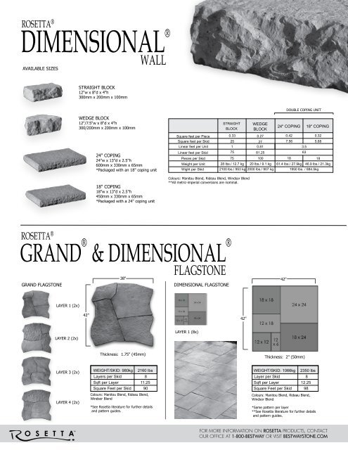 2012 PRODUCT SPECIFICATION GUIDE - Best Way Stone