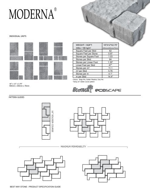 2012 PRODUCT SPECIFICATION GUIDE - Best Way Stone