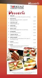 Dessert & Drink Menu - Turkuaz Cuisine