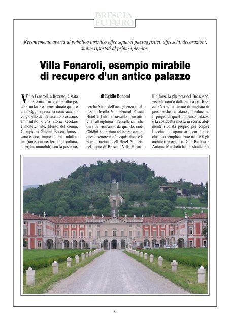 Villa Fenaroli, esempio mirabile di recupero d'un antico palazzo