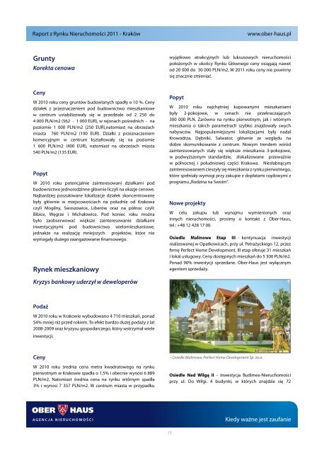 Raport z Rynku Nieruchomości 2011 Polska - Ober-Haus