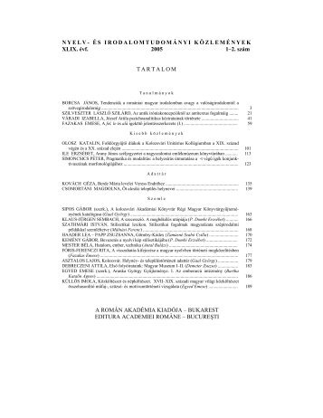 XLIX. évf., 2005., 1-2. szám - Szabó T. Attila Nyelvi Intézet