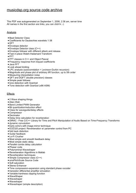 musicdsp.org source code archive - WSInf