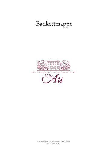 Bankettmappe - Villa Au