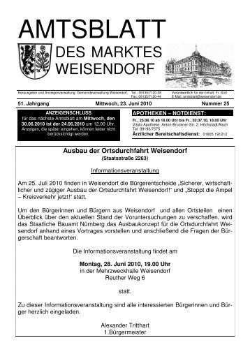 Ausbau der Ortsdurchfahrt Weisendorf - FEN