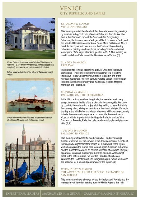 VENICE: CITY, REPUBLIC And EMPIRE - Academy Travel