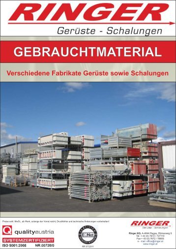 GEBRAUCHTMATERIAL - Ringer KG