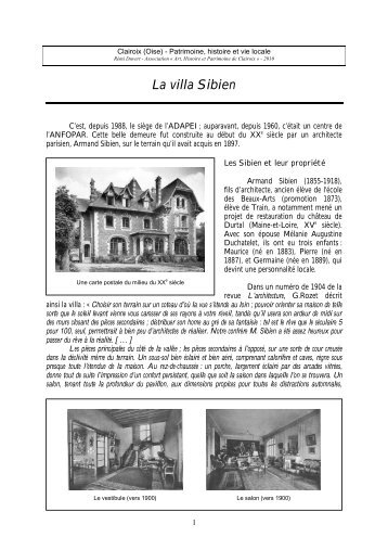 La villa Sibien - Mairie de Clairoix