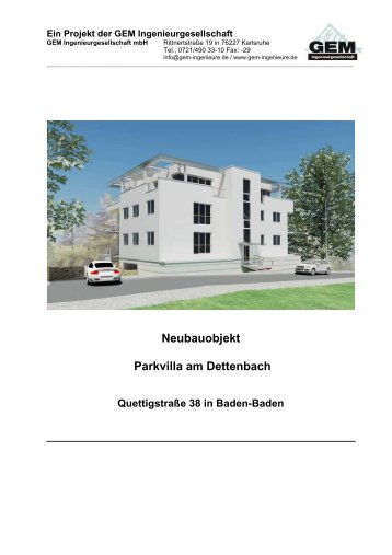 Neubauobjekt Parkvilla am Dettenbach - GEM Ingenieurgesellschaft ...