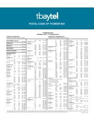 POSTAL CODES OF THUNDER BAY - Tbaytel