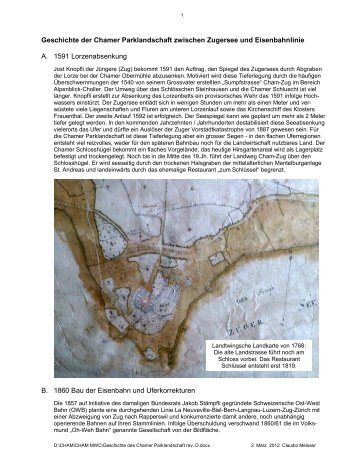 Geschichte der Chamer Parklandschaft zwischen ... - SP Cham