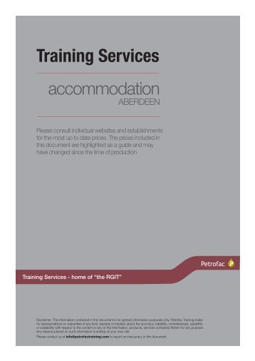 Accommodation - Aberdeen [PDF - 6MB] - Petrofac Training Services