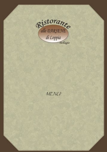 MENU' - Ristorante alle Darsene di Loppia