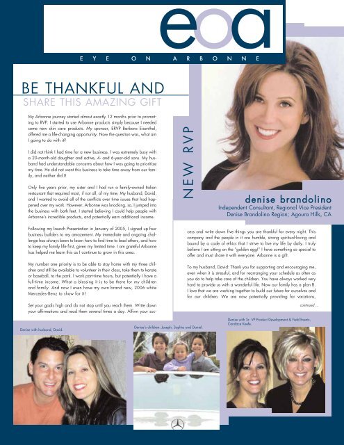 BE THANKFUL AND - Arbonne