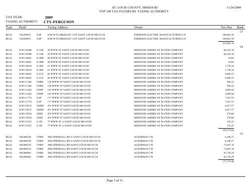 2009 CTY-BELLA VILLA - St. Louis County Department of Revenue