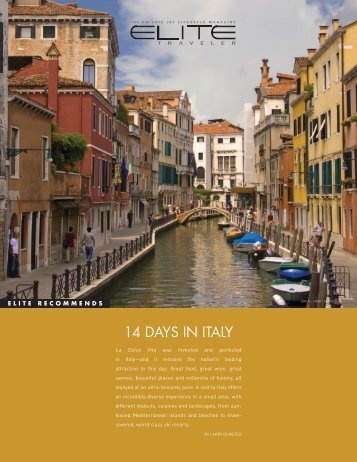 14 DAYS IN ITALY - Elite Traveler