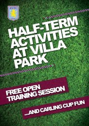 HALF-TERM ACTIVITIES AT VILLA PARK - Aston Villa