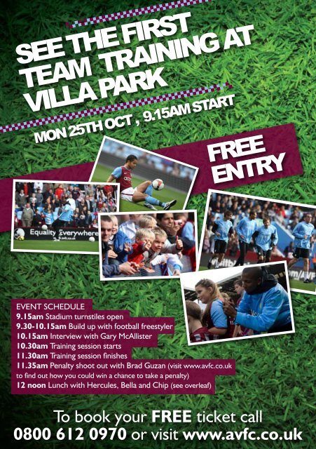 HALF-TERM ACTIVITIES AT VILLA PARK - Aston Villa